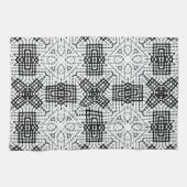 Geometrisches weißes und schwarzes Lochmuster Anna Geschirrtuch (Horizontal)