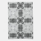 Geometrisches weißes und schwarzes Lochmuster Anna Geschirrtuch (Vertikal)