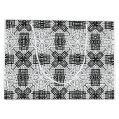 Geometrisches weißes und schwarzes Lochmuster Anna Große Geschenktüte (Rückseite)