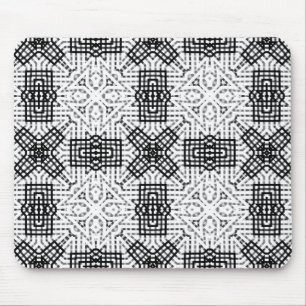 Geometrisches weißes und schwarzes Lochmuster Anna Mousepad