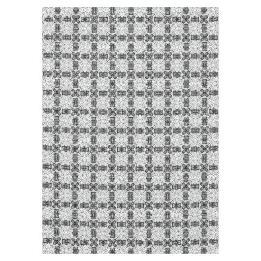 Geometrisches weißes und schwarzes Lochmuster Anna Tischdecke (Vorderseite)
