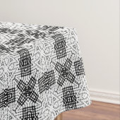 Geometrisches weißes und schwarzes Lochmuster Anna Tischdecke (Beispiel)