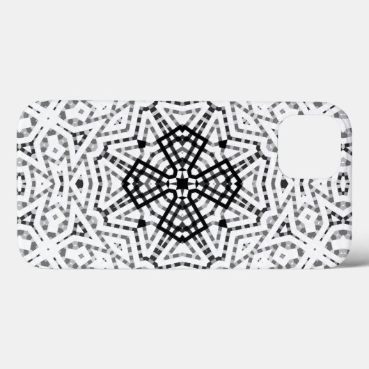 Geometrisches weißes und schwarzes Lochmuster Elsa Case-Mate iPhone Hülle (Rückseite (Horizontal))