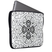 Geometrisches weißes und schwarzes Lochmuster Elsa Laptopschutzhülle (Vorne Rechts)