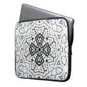 Geometrisches weißes und schwarzes Lochmuster Elsa Laptopschutzhülle (Vorderseite Links)
