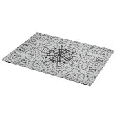 Geometrisches weißes und schwarzes Lochmuster Elsa Schneidebrett (Ecke)