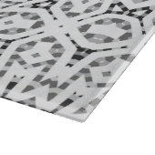 Geometrisches weißes und schwarzes Lochmuster Elsa Schneidebrett (Ecke)