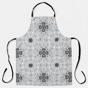 Geometrisches weißes und schwarzes Lochmuster Elsa Schürze
