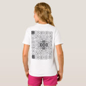 Geometrisches weißes und schwarzes Lochmuster Elsa T-Shirt (Schwarz voll)