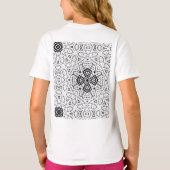 Geometrisches weißes und schwarzes Lochmuster Elsa T-Shirt (Rückseite)