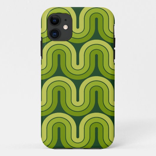 Geometrisches Wellendesign für Retro-Geometrien Case-Mate iPhone Hülle (Rückseite)