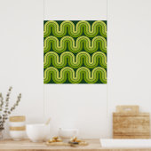 Geometrisches Wellendesign für Retro-Geometrien Poster (Küche)