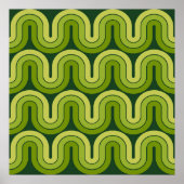 Geometrisches Wellendesign für Retro-Geometrien Poster (Vorne)
