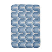 Geometrisches Wellendesign in Blau Badematte (Vorderseite Vertikal)
