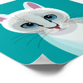Geometrisches White Cat Illustrations-Poster Poster (Ecke)