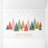 Geometrisches Winterwonderland Dreifach Gefaltete Urlaubskarte (Innenseite Mitte)