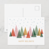 Geometrisches Winterwonderland Feiertagspostkarte (Vorne/Hinten)