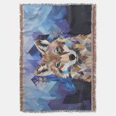 Geometrisches Wolfshändchen Decke (Vorderseite Vertikal)