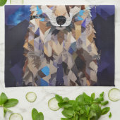 Geometrisches Wolfshändchen Geschirrtuch (Gefaltet)