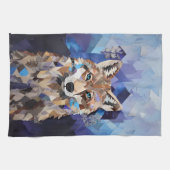 Geometrisches Wolfshändchen Geschirrtuch (Horizontal)