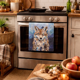 Geometrisches Wolfshändchen Geschirrtuch