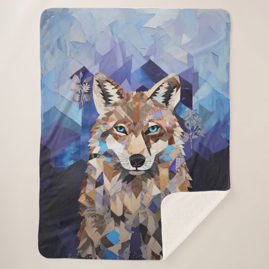 Geometrisches Wolfshändchen Sherpadecke (Vorderseite)