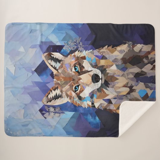 Geometrisches Wolfshändchen Sherpadecke (Vorderseite (Horizontal))
