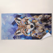 Geometrisches Wolfshändchen Strandtuch (Vorderseite)