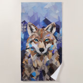 Geometrisches Wolfshändchen Strandtuch (Vorderseite)