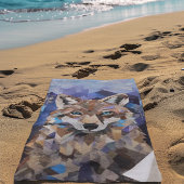 Geometrisches Wolfshändchen Strandtuch