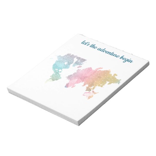 Geometrisches World Map Notepad - "Lasse das Abent Notizblock (Rotiert)