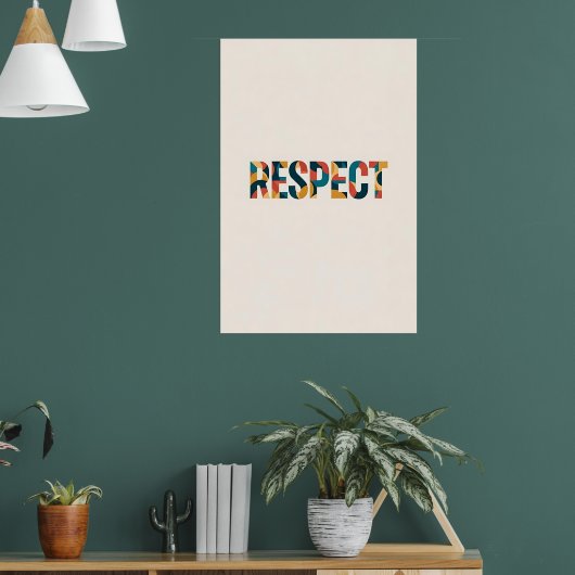 Geometrisches Wort "Respekt" in fettfarbigen Farbe Poster (Wohnzimmer 1)