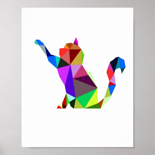 Geometrisches WPAP Cat Design 2 | Gedruckt | Wall Poster (Vorne)