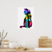 Geometrisches WPAP Cat Design | Druckvorlagen | Wa Poster (Küche)