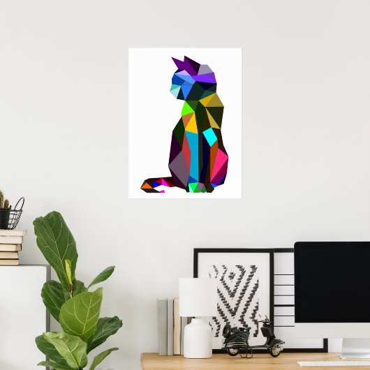 Geometrisches WPAP Cat Design | Druckvorlagen | Wa Poster (Heimbüro)