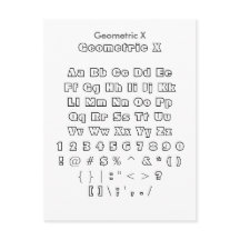 Geometrisches X - Zazzle-Schriftart-Musterblatt