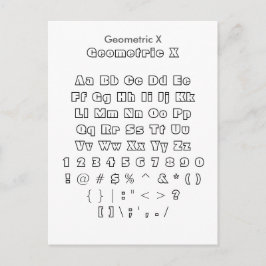 Geometrisches X - Zazzle-Schriftart-Musterblatt Postkarte