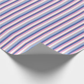 Geometrisches Zeilenmuster rosa Blau Geschenkpapier (Ecke)