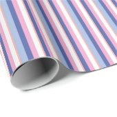 Geometrisches Zeilenmuster rosa Blau Geschenkpapier (Rolleneckpunkt)
