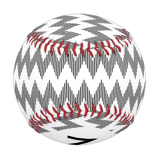 Geometrisches Zickzack-Muster 2 Baseball (Rückseite)