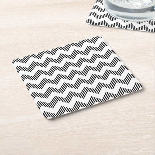 Geometrisches Zickzackmuster 2 Rechteckiger Pappuntersetzer (angewinkelt)