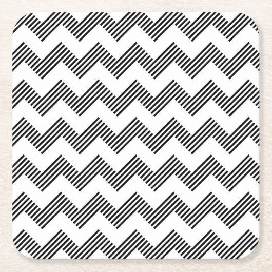 Geometrisches Zickzackmuster 2 Rechteckiger Pappuntersetzer (Vorderseite)