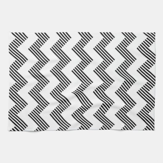 Geometrisches Zickzackmuster Geschirrtuch (Horizontal)