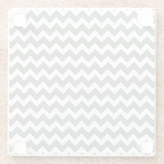 Geometrisches Zickzackmuster Glasuntersetzer (Rückseite)