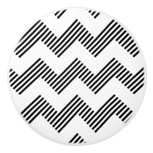 Geometrisches Zickzackmuster Keramikknauf