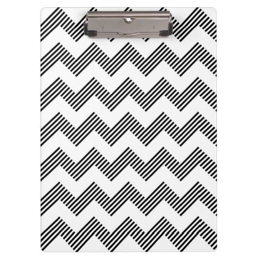 Geometrisches Zickzackmuster Klemmbrett (Vorderseite)