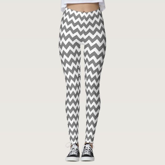 Geometrisches Zickzackmuster Leggings (Vorderseite)