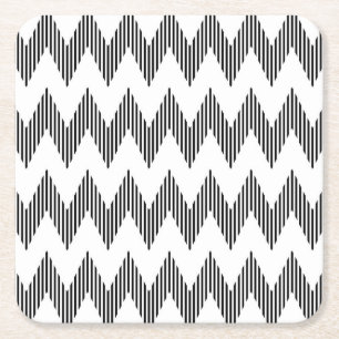 Geometrisches Zickzackmuster Rechteckiger Pappuntersetzer