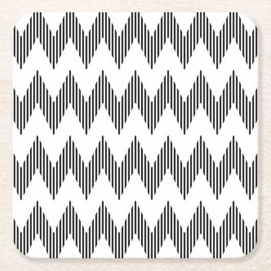 Geometrisches Zickzackmuster Rechteckiger Pappuntersetzer (Vorderseite)