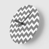 Geometrisches Zickzackmuster Runde Wanduhr (Winkel)